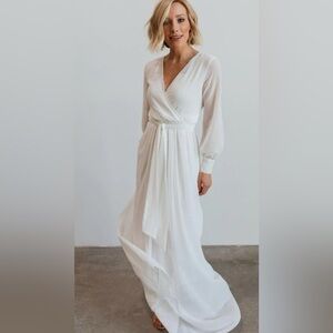 Baltic Born Elegant White Maxi Dress NWT